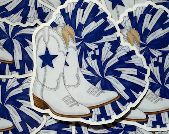 Cowboy Cheerleader Sticker – Cowboy Cheer Vinyl Decal – Gameday Cowgirl Football