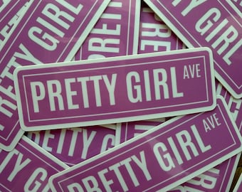 Pretty Girl Avenue Decal Sticker Pink Girl Bachlorette