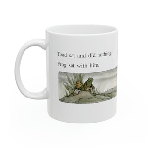 Frosch und Kröte Becher, Cottagecore Becher, Geschenk für Ihn, Geschenk für Sie, Frosch und Kröte Becher, weißer Keramikbecher 11oz