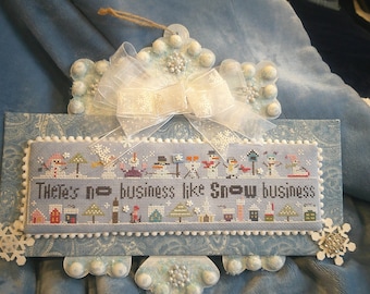 Adorable Snow Themed Hand Sewn Plaque with Hanger