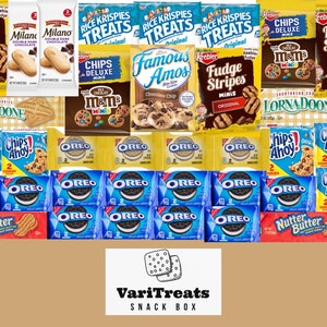 Cookie Lover Snack Box Care Package 35 sztuk od VariTreats - Opakowanie na prezent, Świetny prezent dla studentów, Szybkiego powrotu do zdrowia, Przyjaciele
