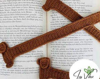 Marque-page teckel brun fait main au crochet | Idée cadeau unique pour les amoureux des chiens | Cadeau pour professeur | Adorable accessoire livre pour les lecteurs