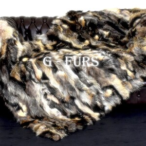 Luxury Real Finnraccoon Fur Throw Blanket