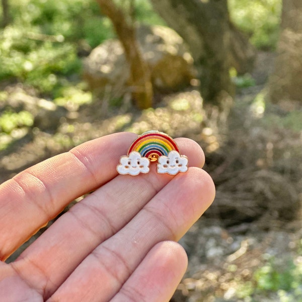 Happy Rainbow cloud pin