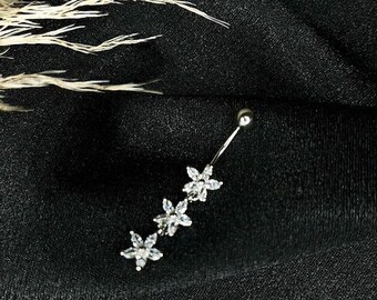 Bauchnabelpiercing Flower / Silber