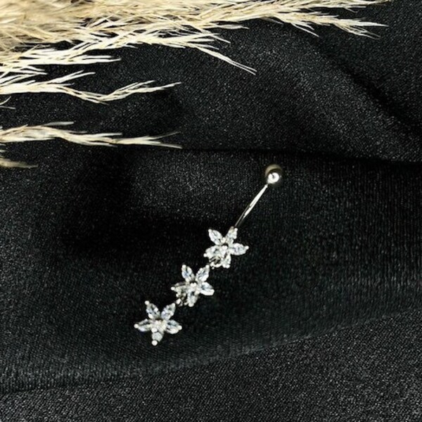 Bauchnabelpiercing Flower / Silber