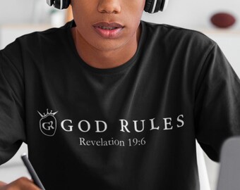 Camiseta cristiana "Dios gobierna", ropa cristiana, camiseta de fe, camiseta espiritual, regalo cristiano, camiseta de Jesús, ropa cristiana unisex, camiseta de iglesia