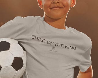 Camiseta cristiana juvenil Sport Tek de Child of The King, camiseta de Child God, ropa cristiana, soy un hijo de Dios, camiseta de las Escrituras, camiseta de la Biblia.