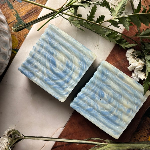Green Tea scent Cold Process Soap- Handmade small batch with Shea Butter+Hemp Oil
