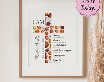 Regalo per la Prima Comunione per Ragazzi, Regali Battesimo Personalizzati per Ragazzi, Regalo con Croce e Versetto della Bibbia per la Comunione, Regalo per la Comunione per Ragazzi