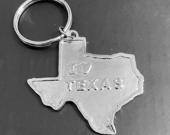 TEXAS Lot of 12 Key Chains-Polished chrome finish each: 3.75"L-Texas Medallion 2.25 L x 2.12" W-Single Link Clasp- New