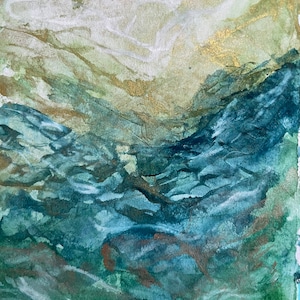 Shimmer (set of 2): original hand-painted art note cards