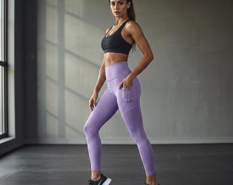 Motion Luxe Collection High Waisted Workout Leggings with Pockets, Women's Yoga Pants, Gym Fitness Activewear Tights