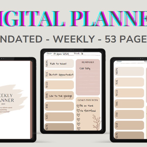 Undated weekly planner , Weekly planner