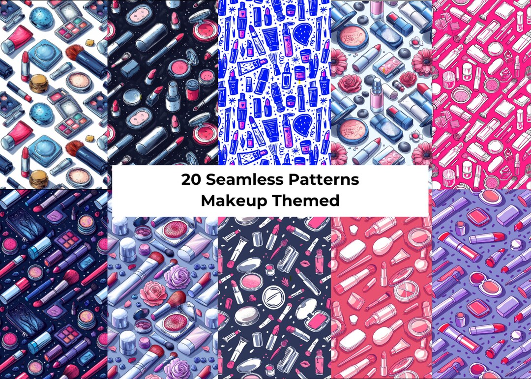 Makeup Seamless Digital Paper | Makeup Digital Patterns | 20 Instant ...