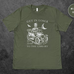 Edgar Allan Poe Library Shirt, Booklover Poet Shirt, Edgar Allen Poe Literature Shirt, Bookstagram Booktok Merch, Dark Academia Bookish Gift image 5
