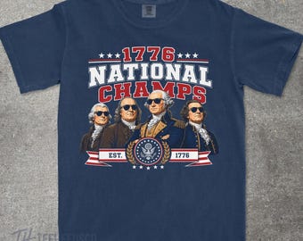 Funny Founding Fathers Shirt, America 250th Anniversary Tee, Patriotic Gift for History Buffs, 1776 Championship Parody, Fourth of July