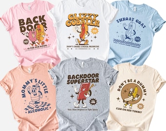 Inappropriate Girls Trip Shirts, Naughty Shirts Women, Unhinged Shirts, Embarrassing Shirts, Dirty Game Night T Shirts, Funny Shirt Exchange
