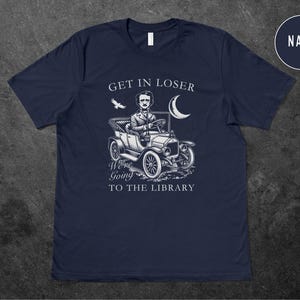 Edgar Allan Poe Library Shirt, Booklover Poet Shirt, Edgar Allen Poe Literature Shirt, Bookstagram Booktok Merch, Dark Academia Bookish Gift image 3