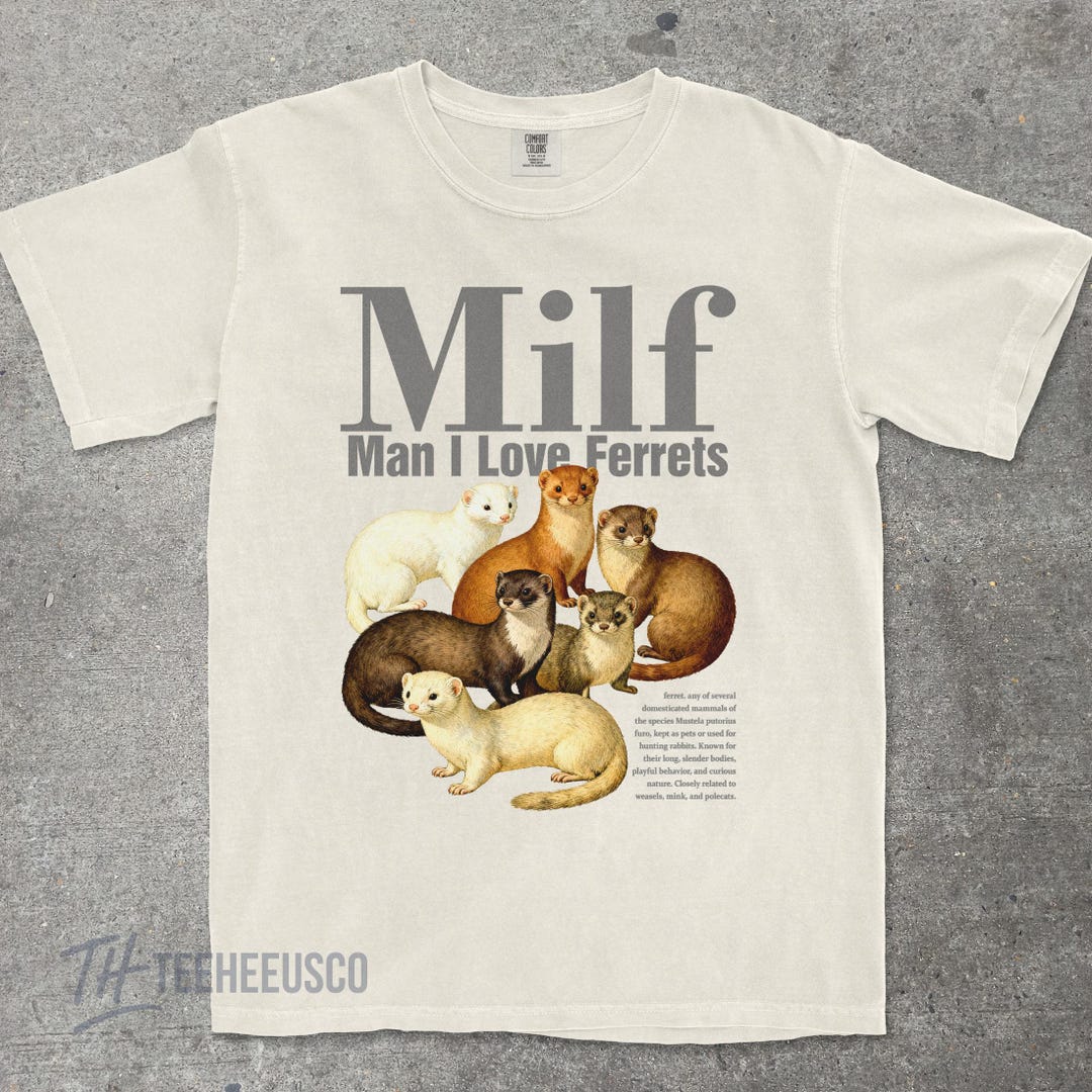 rosemuse ferret embroidery shirts ロゼミューズ Man I Love Ferrets T-shirt, Meme Ferret Shirt, Vintage Style