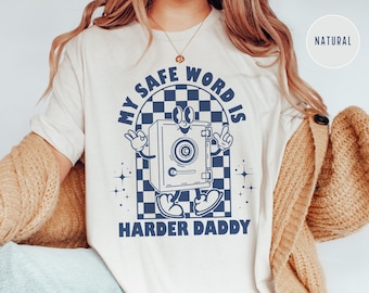 Harder Daddy Shirt, Inappropriate Shirts, Offensive T Shirts, Unhinged Tshirt, Gen Z Meme, Embarrassing Prank, Funny Gag Gift White Elephant