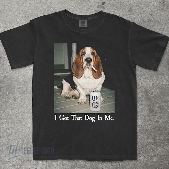 I Got That Dog In Me Basset Hound Shirt, Dog Smoking Shirt, Dog Lover Gift, Funny Dog Meme Shirt, Vintage Style Comfort Colors T-Shirt