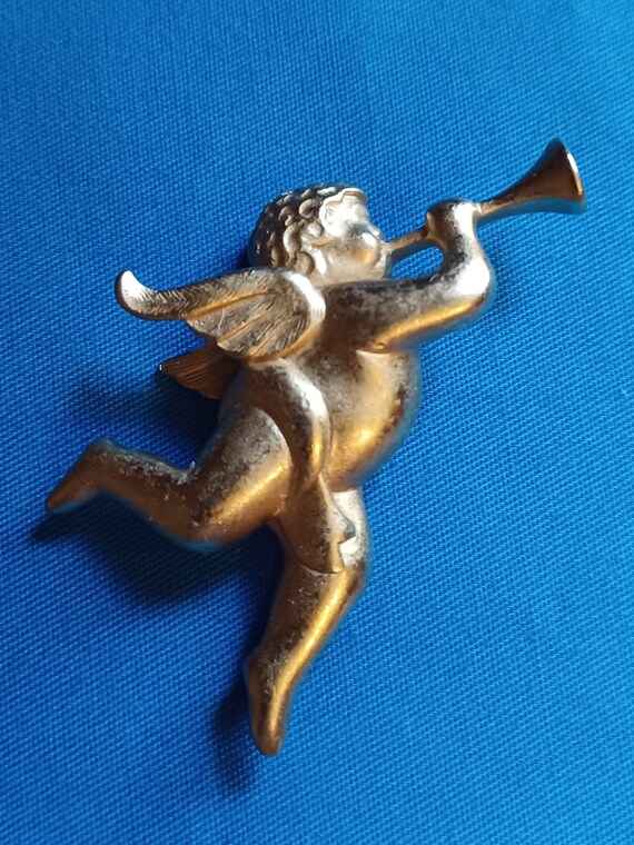 Cherub Brooch Signed "Carolee."