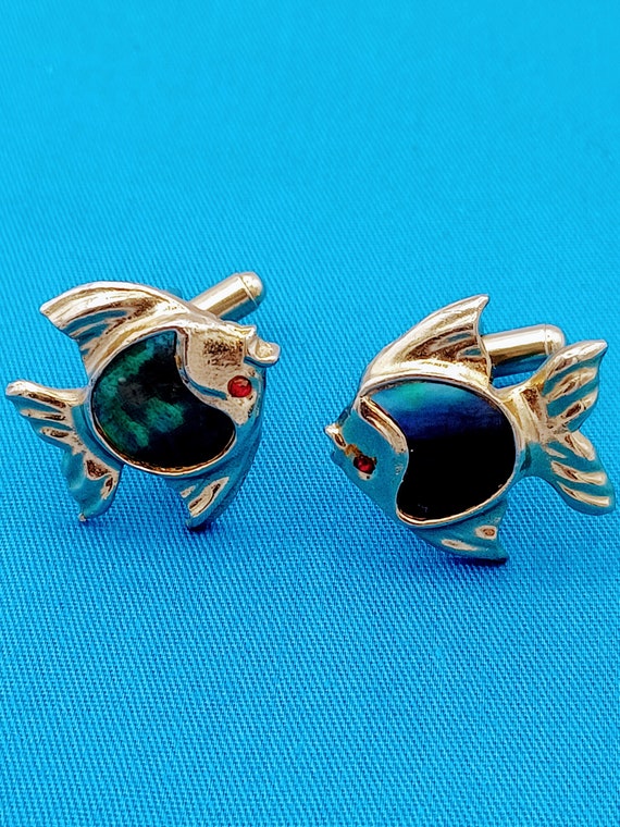 Fish Cufflinks with Mother-of-Pearl - image 1