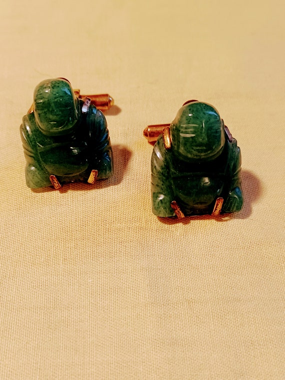 Jade Buddha Cufflinks