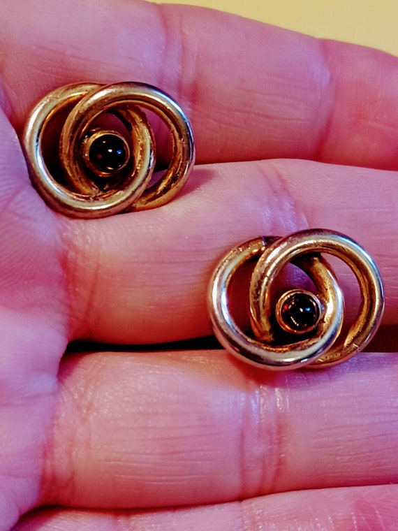 Cufflinks with Red Cabochon Stones