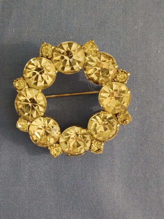 1950s Rhinestone Brooch - image 1