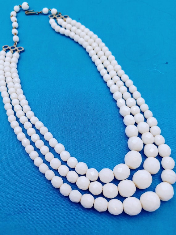 White Beads Signed Laguna - image 1