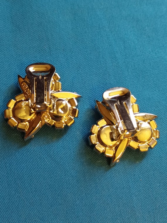 Classic 1950s Rhinestone Earrings - image 3