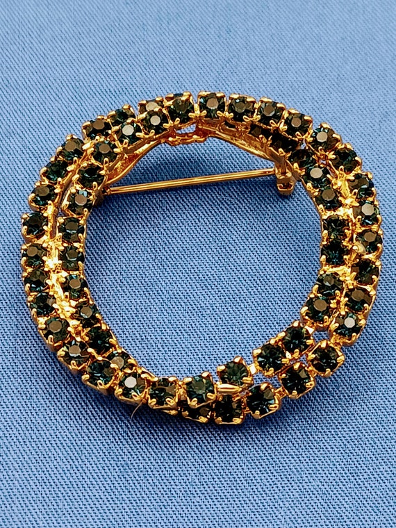 Brooch with Blue Rhinestones 1960s