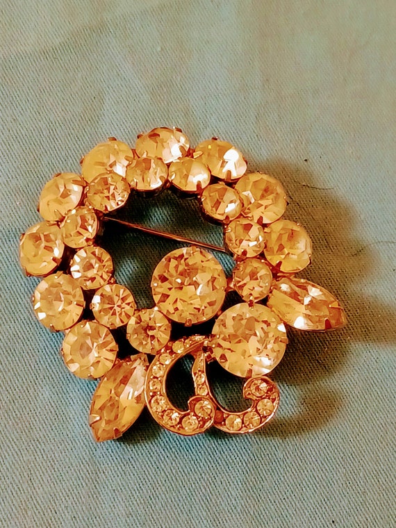 1950s Rhinestone Brooch - image 2