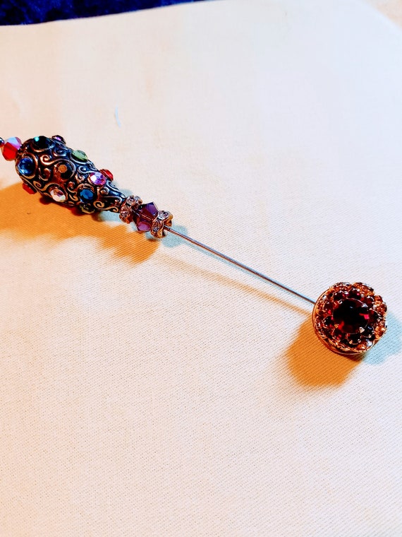 Jeweled Stick Pin- 1980s - image 1