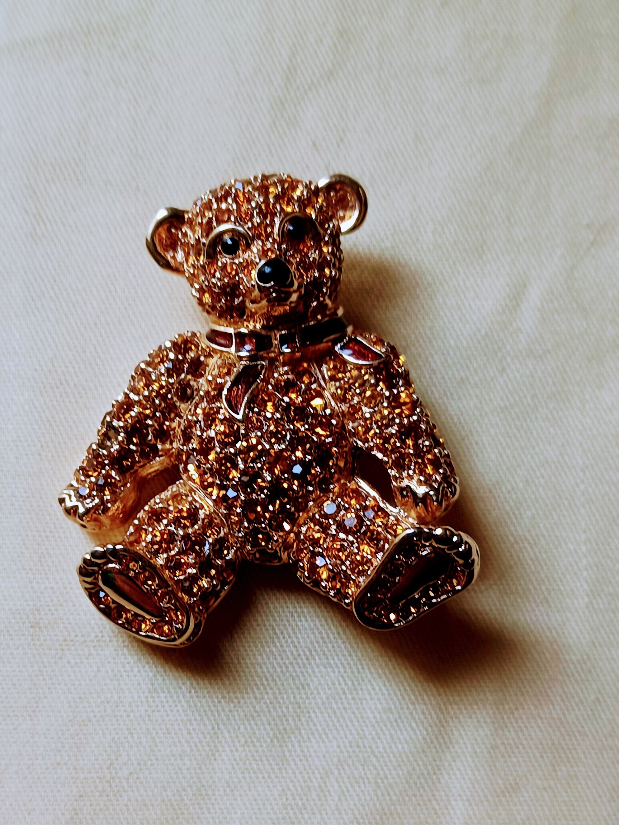 Teddy Bear Brooch swarovski Etsy
