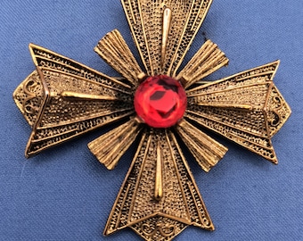 Hattie Carnegie Maltese Cross Brooch