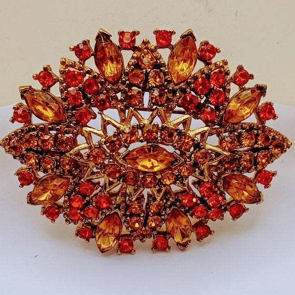 Weiss Brooch with Earth-tone Colors