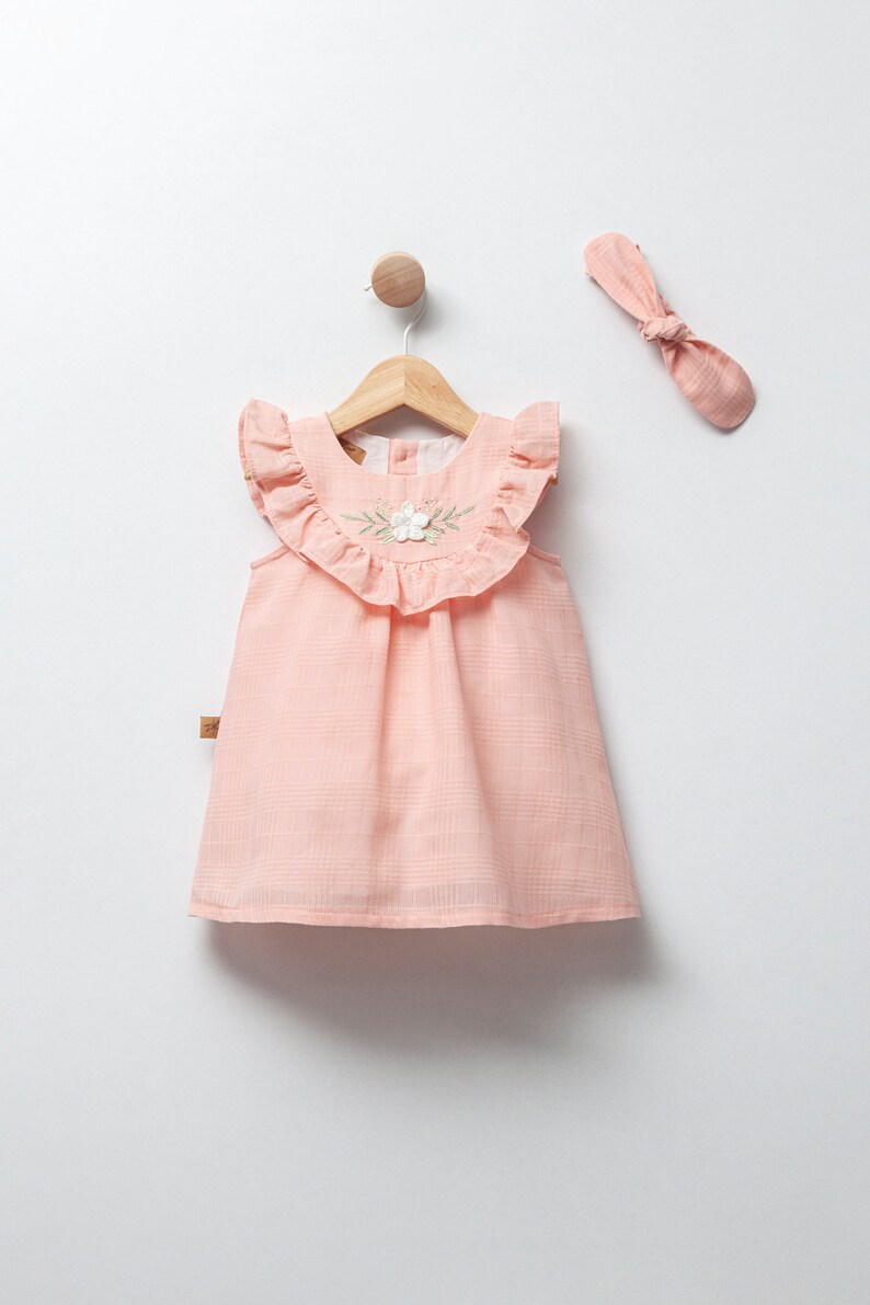 Robe à volants pour bébé Rose