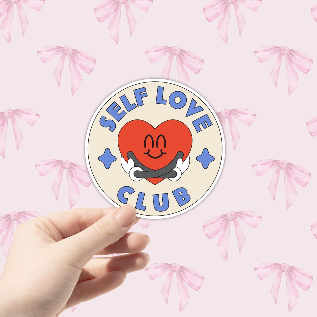 Self Love Club Sticker | Mental Health Sticker | Glossy Holographic ...