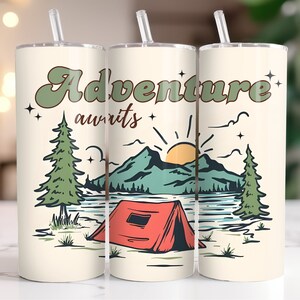 Outdoor Camping Tumbler - Outdoor Adventure Tumbler - Insulated Camping Travel Cup - Gift for Hikers and Campers | Gift for Camping Lover