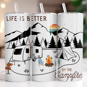 Outdoor Camping Tumbler - Outdoor Adventure Tumbler - Insulated Camping Travel Cup - Gift for Hikers and Campers | Gift for Camping Lover
