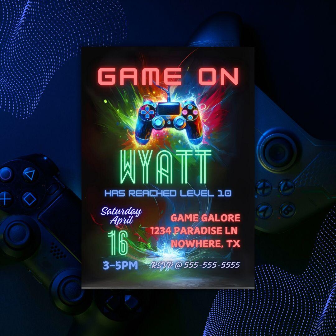 Editable Game on Birthday Invitation, Boy Birthday Invitation, Canva ...