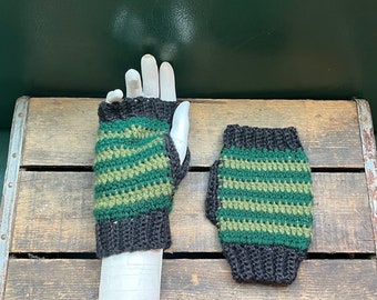 Large Adult Crochet Fingerless Gloves