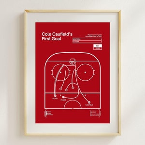 Cole Caufield First NHL Goal Playbook Digital Poster, Montreal Canadiens Poster, NHL Poster, Hockey Poster, Sports Bedroom Posters