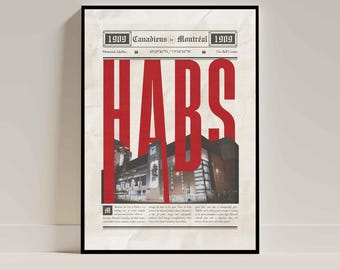 Montreal Canadiens Hockey Poster: Vintage NHL Sport (Digitaler Download)