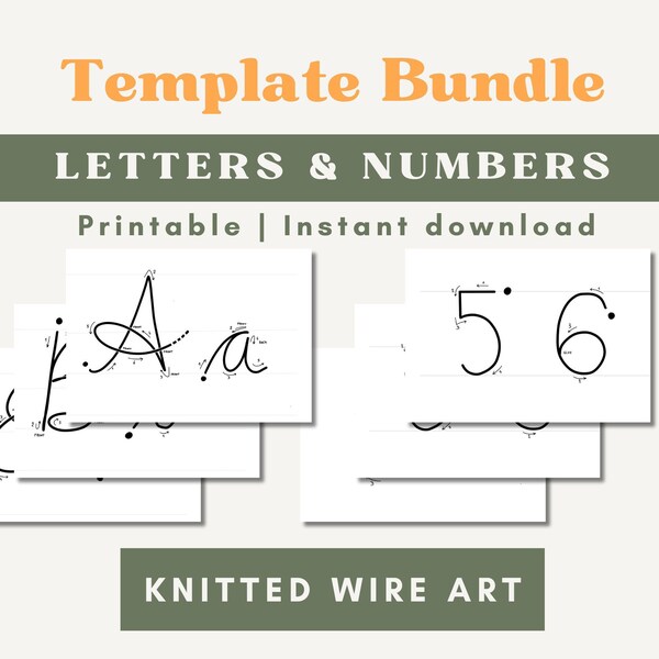 Wire Alphabet Template Letters and Numbers Guide for Wire Art Etsy