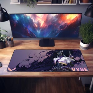 Vyse-Inspired Valorant Desk Mat - Purple Gaming Mat