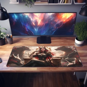 Unsterbliche Legende Ahri Schreibtischmatte - League of Legends Gaming Mauspad - Epische Ahri Art
